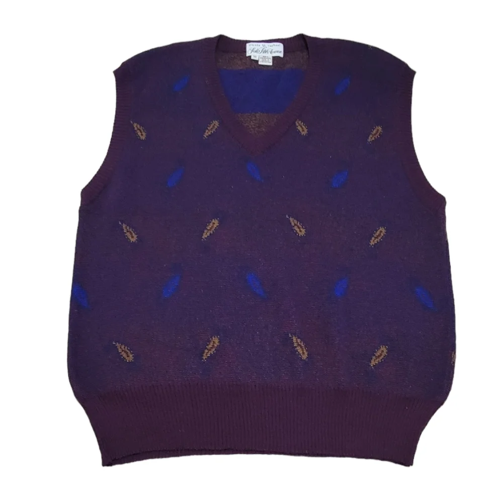 Tricots St. Raphael For Saks Fifth Avenue Virgin Wool Sweater Vest‎  Size M